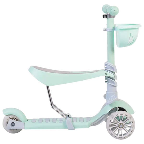 Детский трёхколёсный самокат Moni Bubblegum (MT.104807) Зеленый 3 года, 40 кг, Полиуретановые photo 2