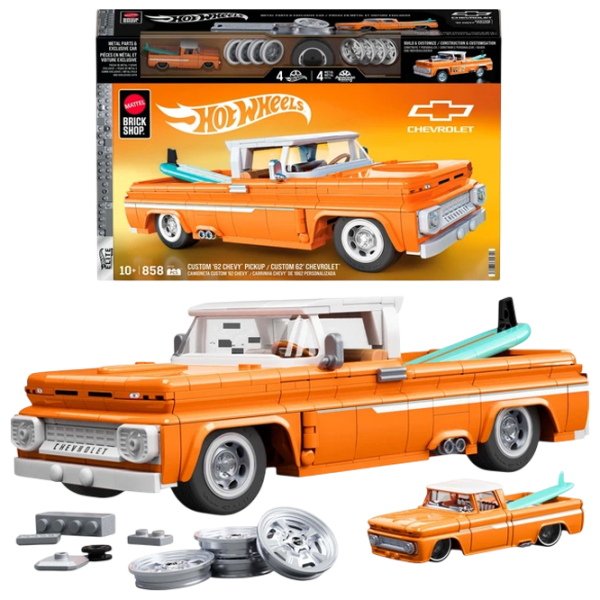 Конструктор Mattel Pickup '62 Chevy Оранжевый Количество деталей 858, 10+