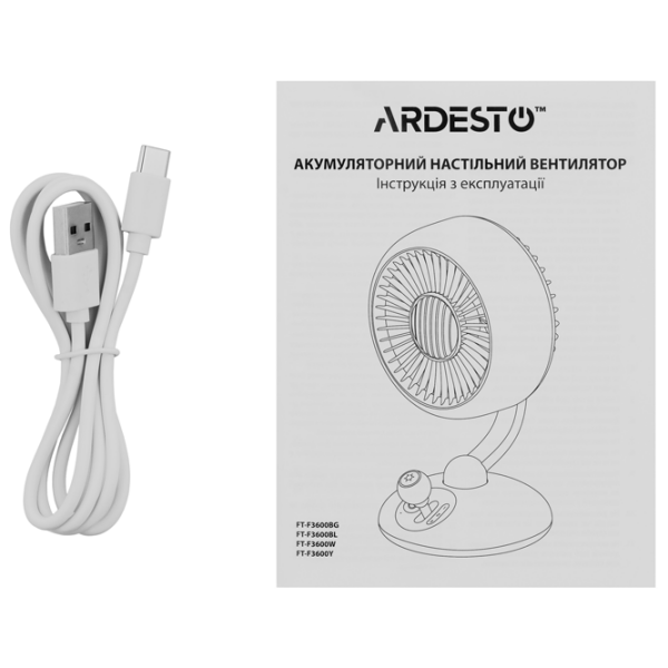 Вентилятор Ardesto FT-F3600BL Черный , Механическое, Количество скоростей: 3 photo 7