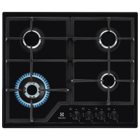 Газовая варочная панель Electrolux KGS6436K Черный Эмалированная сталь, Решетка: Чугунная