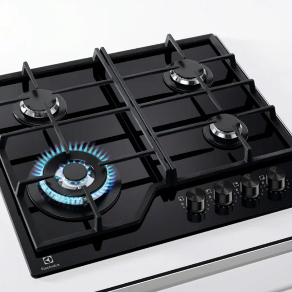 Газовая варочная панель Electrolux KGS6436K Черный Эмалированная сталь, Решетка: Чугунная photo 2