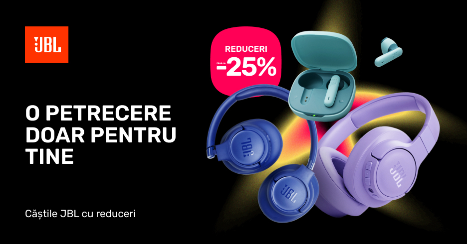 Alege căștile JBL cu reducere de până la 25%