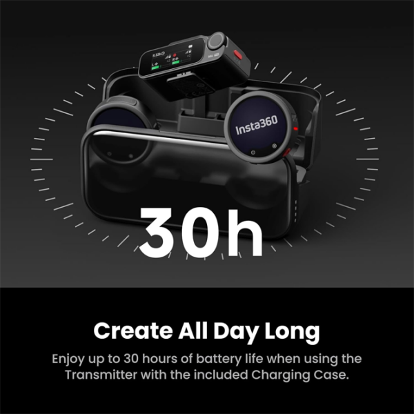 Microfon Insta360 Mic Pro (2 TX + 1 RX + Charging Case) Black  photo 6