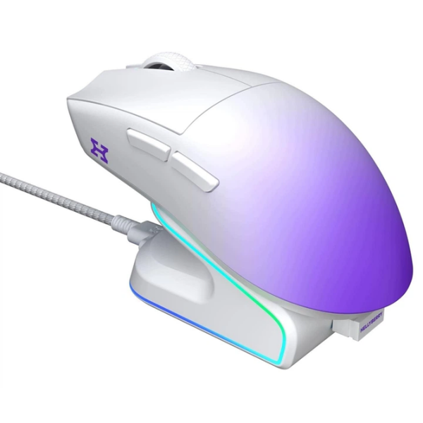 Mouse Hator Hellyberry HM47 PRO White Purple Fără fir / 26000 dpi photo 2