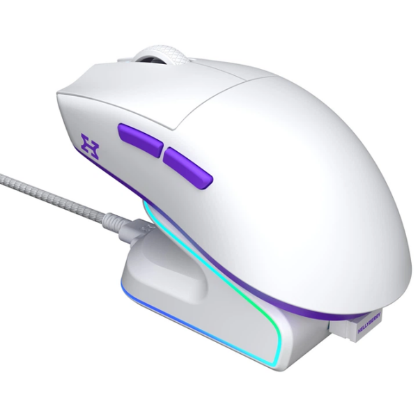 Mouse Hator Hellyberry HM47 White Purple Fără fir / 12000 dpi photo 8
