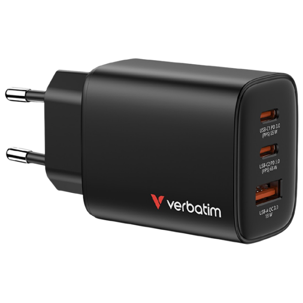 Încărcător de rețea Verbatim Essentials (65 W) Black  / Black photo 1