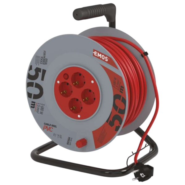 Prelungitor pe tambur EMOS P09250 50 m Red  photo 1