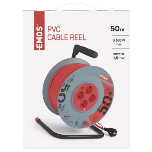 Prelungitor pe tambur EMOS P09250 50 m Red  photo 6
