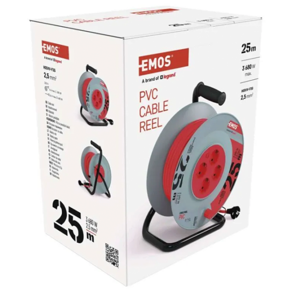 Prelungitor pe tambur EMOS P09225M 25 m Gray  photo 5