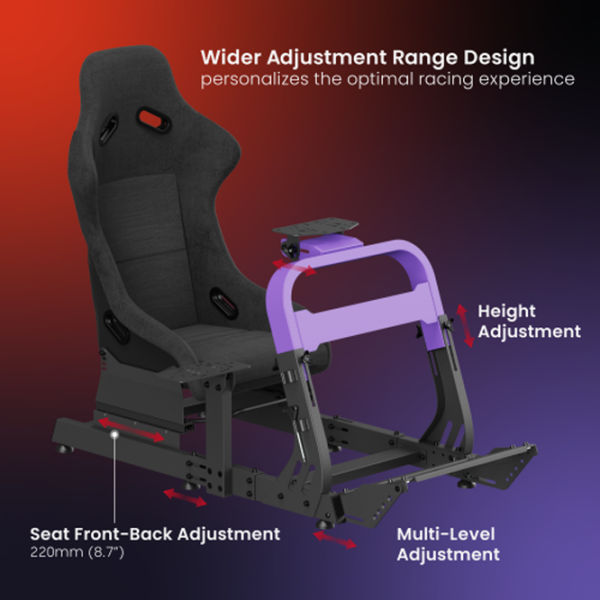 Scaun Gaming LUMI Racing Simulator Cockpit LRS18-BS02 White Red  photo 3