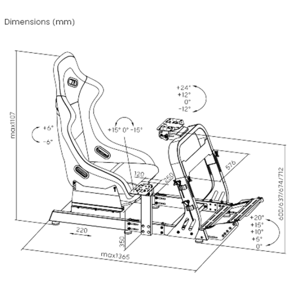 Scaun Gaming LUMI Racing Simulator Cockpit LRS18-BS02 White Red  photo 7