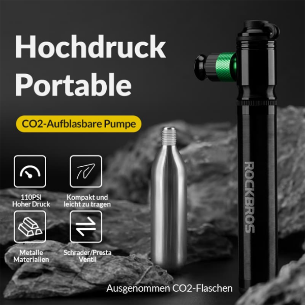 Насос велосипедный Rockbros CO2 bicycle pump Черный Серый Черный Серый photo 2