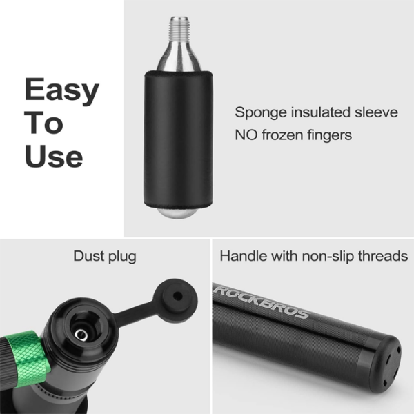 Насос велосипедный Rockbros CO2 bicycle pump Черный Серый Черный Серый photo 8