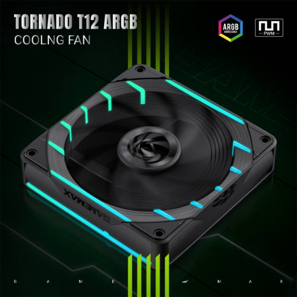 Вентилятор для корпуса Gamemax Tornado T12 Черный  photo 6