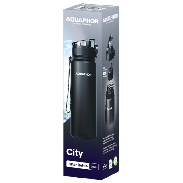 Sticlă pentru apă Aquaphor City Black 0.5l photo 3