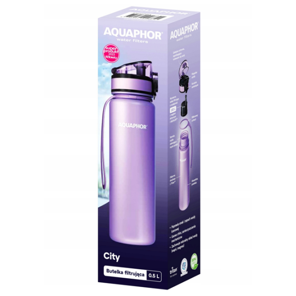 Sticlă pentru apă Aquaphor City Violet 0.5l photo 5