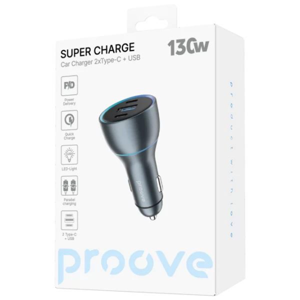 Încărcător auto Proove Super Charge (130 W) Gray 3 A / Gray photo 5