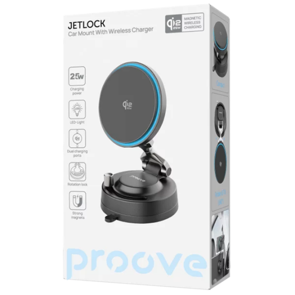 Încărcător auto Proove Jetlock Qi2.2 (25 W) Black  / Black photo 6