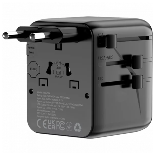 Încărcător de rețea Proove Trip (25 W) Black 3 A / Black photo 5