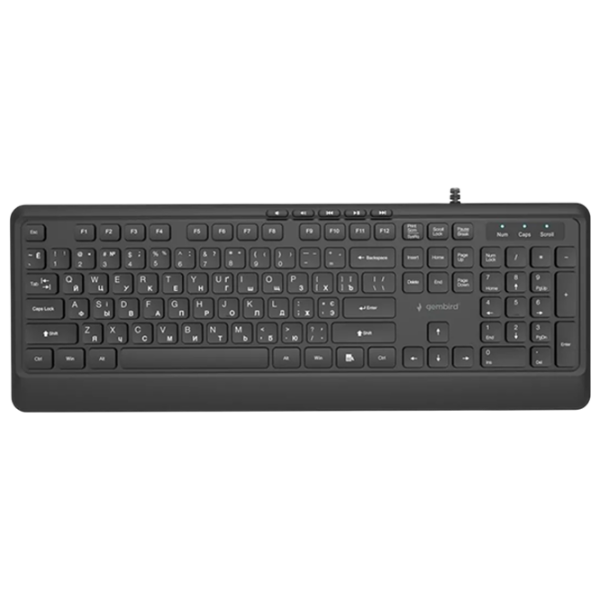 Tastatură Gembird KB-MCH-05-CYRL Black Home and Office, Cu fir photo 1