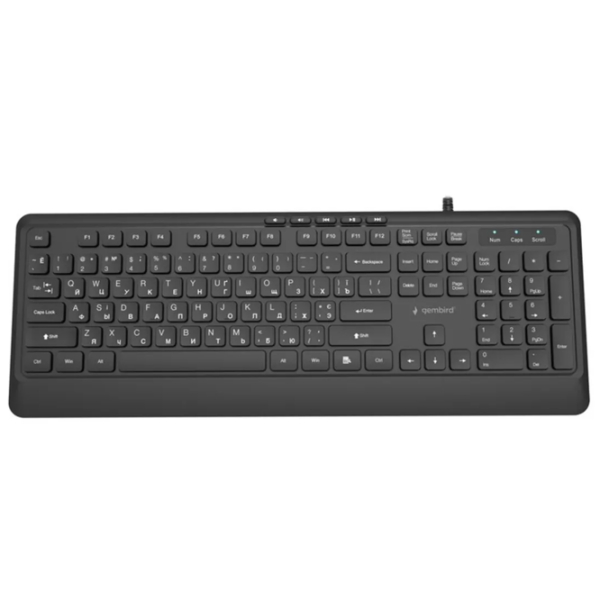 Tastatură Gembird KB-MCH-05-CYRL Black Home and Office, Cu fir photo 2