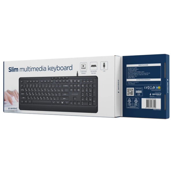 Tastatură Gembird KB-MCH-05-CYRL Black Home and Office, Cu fir photo 4