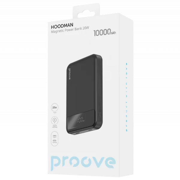 Power Bank 10000 mAh Proove Hoodman Magnetic (20 W) Black  photo 3