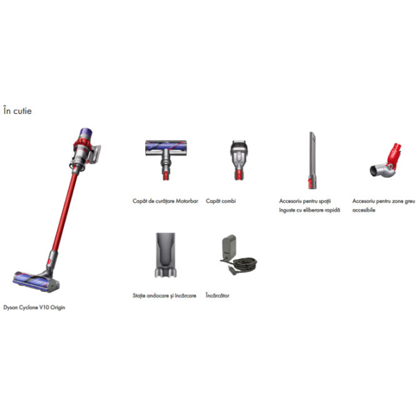 Aspirator vertical Dyson V10 Origin (2022) Red 525 W | Uscată | Container | 0.76 l photo 6