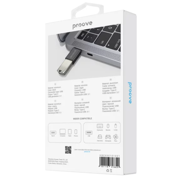 Adaptor Proove OTG Extension Black USB Type-C photo 4