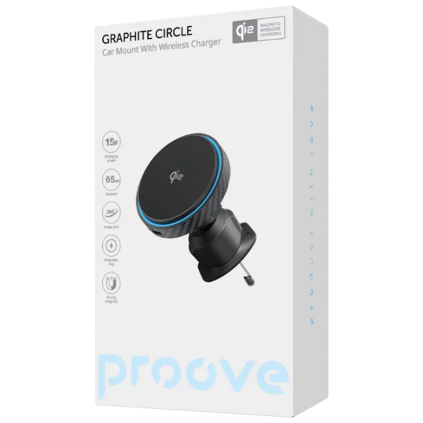 Încărcător auto Proove Wireless Graphite Circle Qi2 (15 W) Black  / Black photo 6