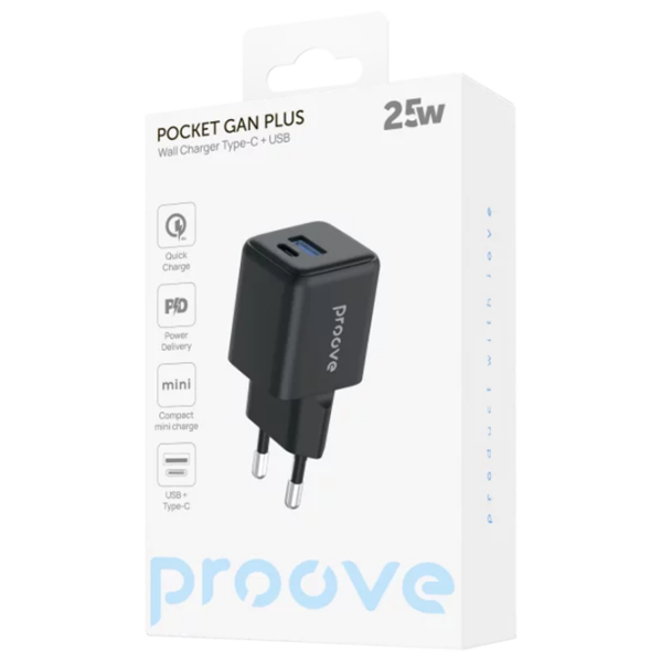 Încărcător de rețea Proove Pocket GaN Plus (25 W) Black 3 A / Black photo 5
