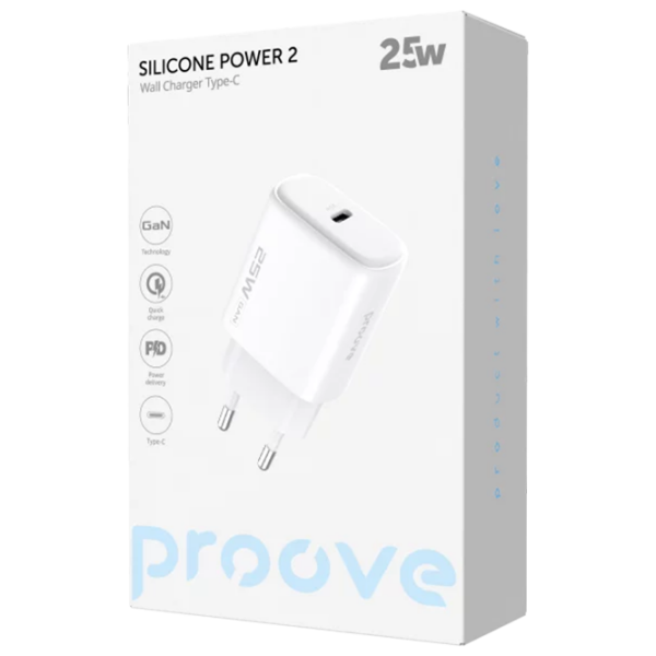Сетевое зарядное устройство Proove Silicone Power 2 (25 Вт) Белый 3 A / Белый photo 2