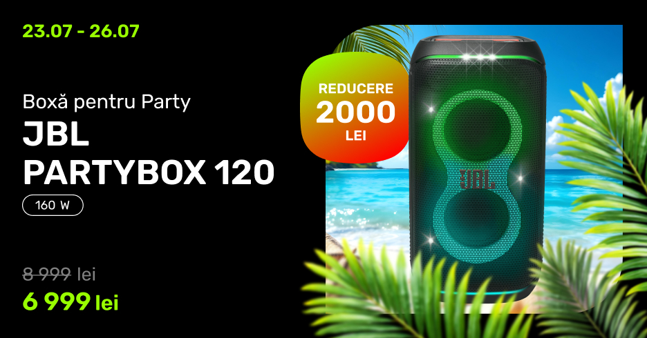 Boxă pentru Party JBL PartyBox 120 Black reducere 2 000 lei