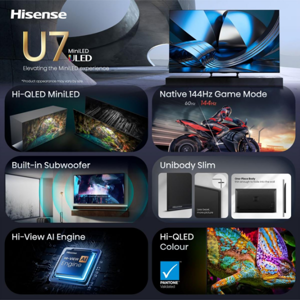 Телевизор Hisense 65U7SE Smart TV 4K Черный 65" | DLED | 4K photo 3