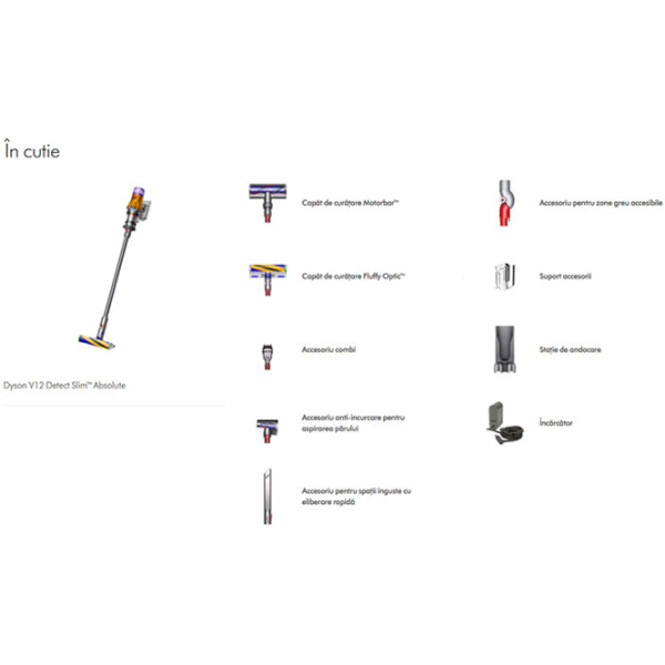 Aspirator vertical Dyson V12 Detect Slim Absolute Gray 545 W | Uscată | Container | 0.35 l photo 2