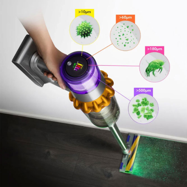 Aspirator vertical Dyson V15 Detect Absolute Nickel 610 W | Uscată | Container | 0.76 l photo 12