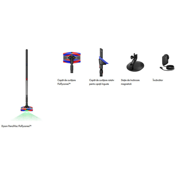 Вертикальный пылесос Dyson PencilVac Fluffycones Черный 150 Вт | Сухая | Контейнер | 0.8 л photo 2