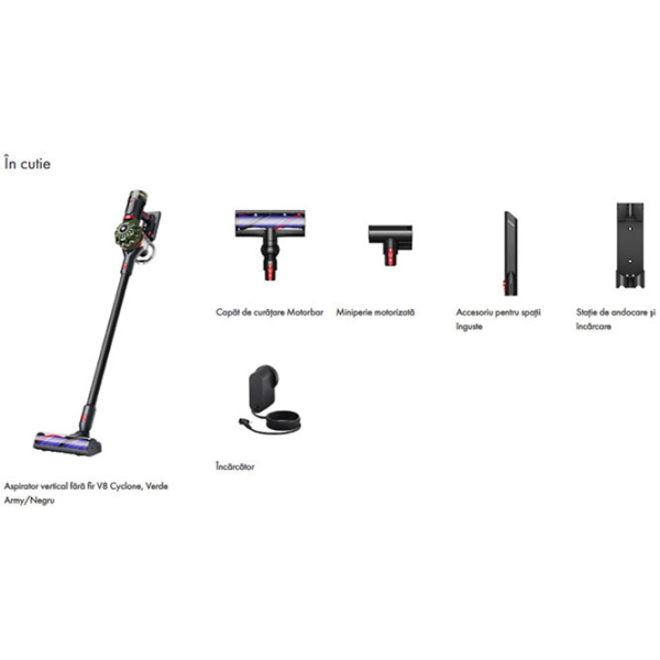 Вертикальный пылесос Dyson V8 Cyclone Синий 465 Вт | Сухая | Контейнер | 0.5 л photo 2