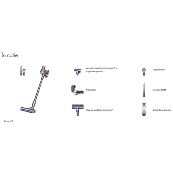 Aspirator vertical Dyson V8 2023 Silver  | Uscată | Container | 0.54 l photo 9