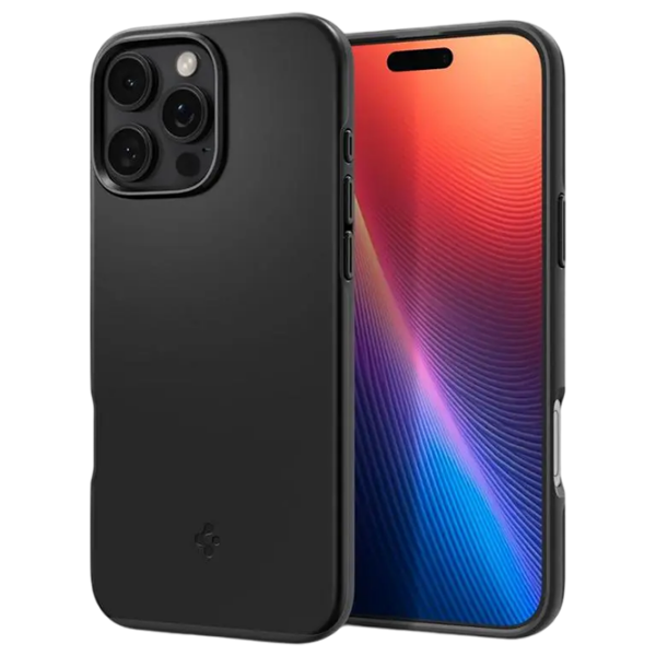Чехол для смартфона Apple iPhone 16 Pro (Thin Fit) Черный Черный Spigen, ТПУ, MagSafe Back