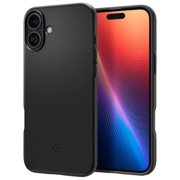 Husă pentru smartphone Apple iPhone 16 (Thin Fit) Black Black Spigen, TPU, MagSafe Back