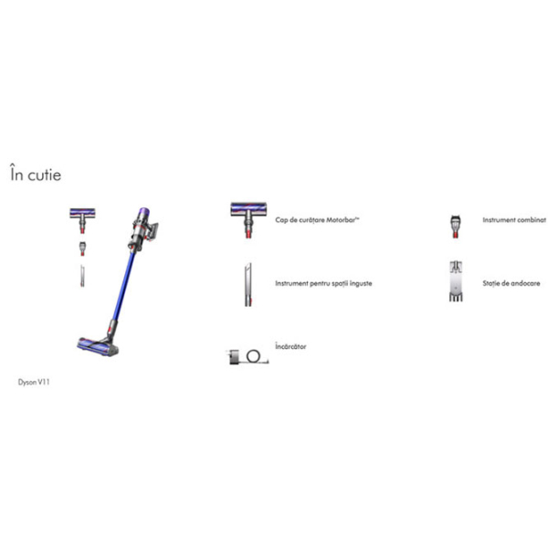 Вертикальный пылесос Dyson V11-2023 Синий 610 Вт | Сухая | Контейнер | 0.76 л photo 2