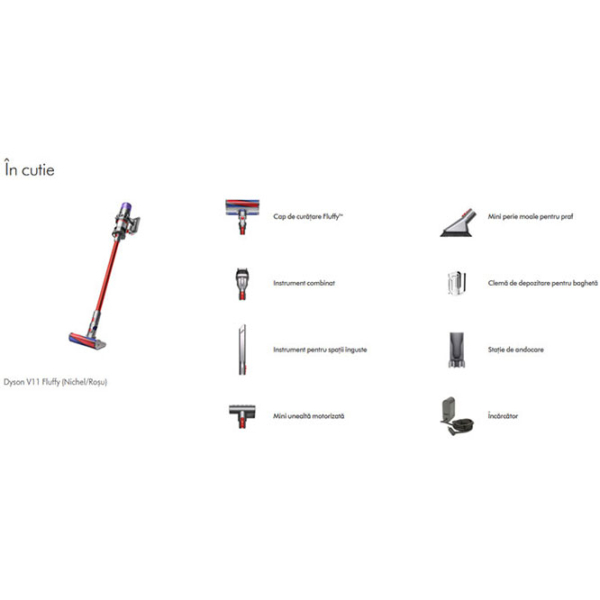 Вертикальный пылесос Dyson V11 Fluffy Красный 545 Вт | Сухая | Контейнер | 0.77 л photo 2