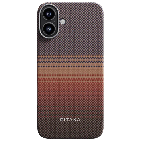 Husă pentru smartphone Apple iPhone 16 Plus (Tactile Woven) Red Brown Pitaka, PC, MagSafe Back