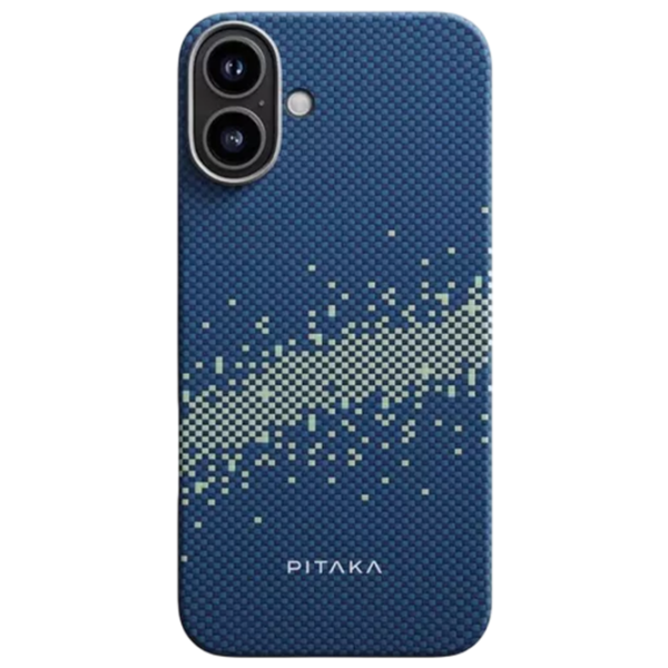 Husă pentru smartphone Apple iPhone 16 (Tactile Woven) Milky Way Galaxy Blue Pitaka, PC, MagSafe Back