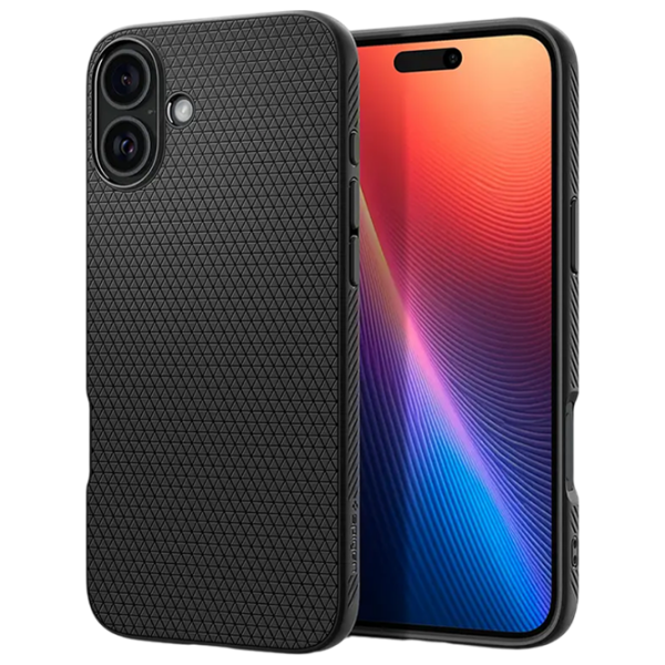 Чехол для смартфона Apple iPhone 16 Plus (Liquid Air) Черный Матовый черный Spigen, ТПУ, Back