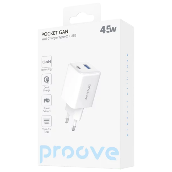 Încărcător de rețea Proove Pocket Gan (45 W) White 3 A / White photo 5