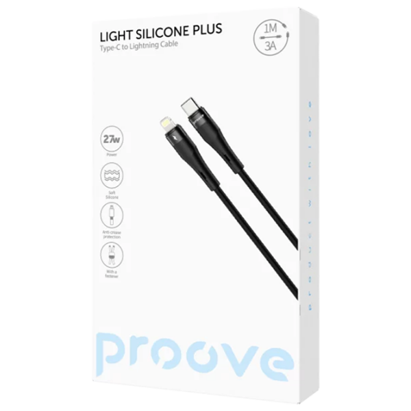 Кабель для телефона Proove Silicone Plus USB Type-C / Lightning Черный  photo 2