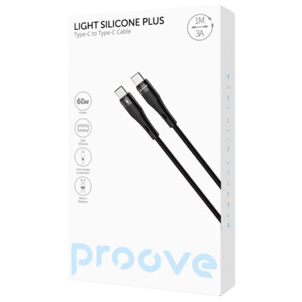 Кабель для телефона Proove Light Silicone Plus USB Type-C / USB Type-C Черный  photo 2