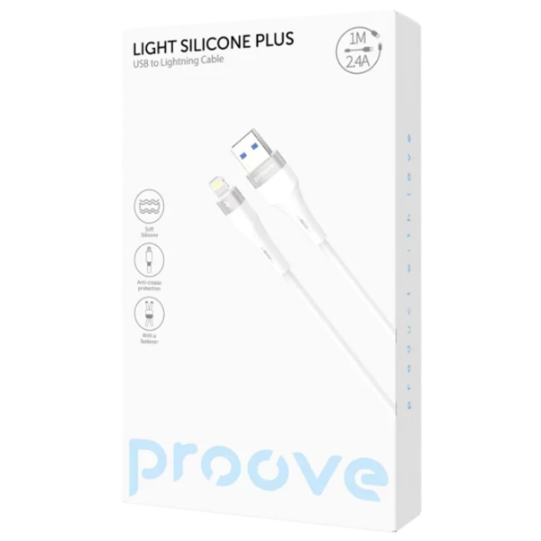 Кабель для телефона Proove Light Silicone Plus USB / Lightning Белый  photo 2